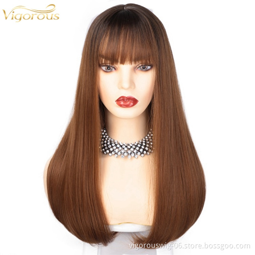 Qingdao factory wholesale long heat resistant fiber hair wigs for women high quality lace synthetic hair wigs